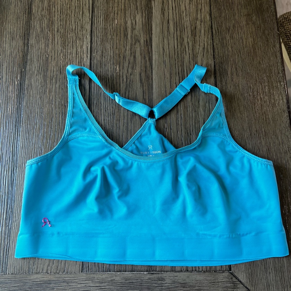 Ruby Ribbon Aqua Shapewear Bra
